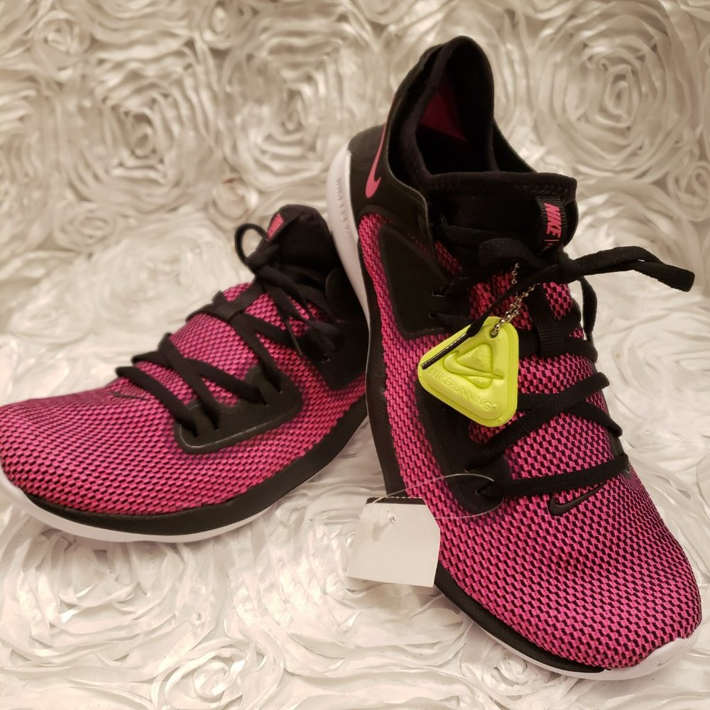 Nike Women's Flex 2019 RN Running Sneakers Black Laser Pink & White Size 10 M.